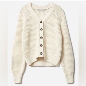 Everlane cream cotton chunky cardigan size small